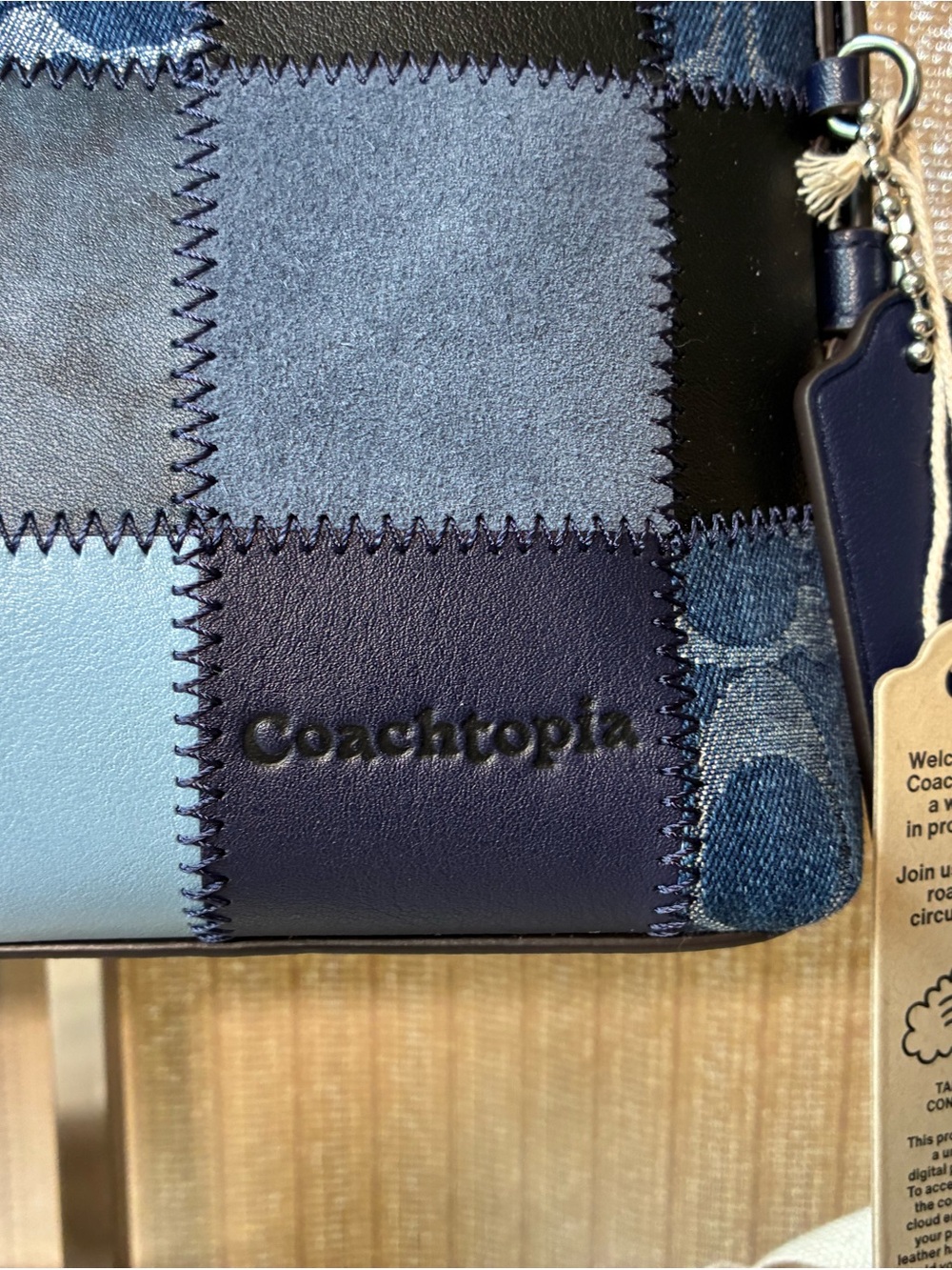 Coach Coachtopia Alter Ego Denim Patchwork Shoulder Bag NWT - Picture 3 of 6